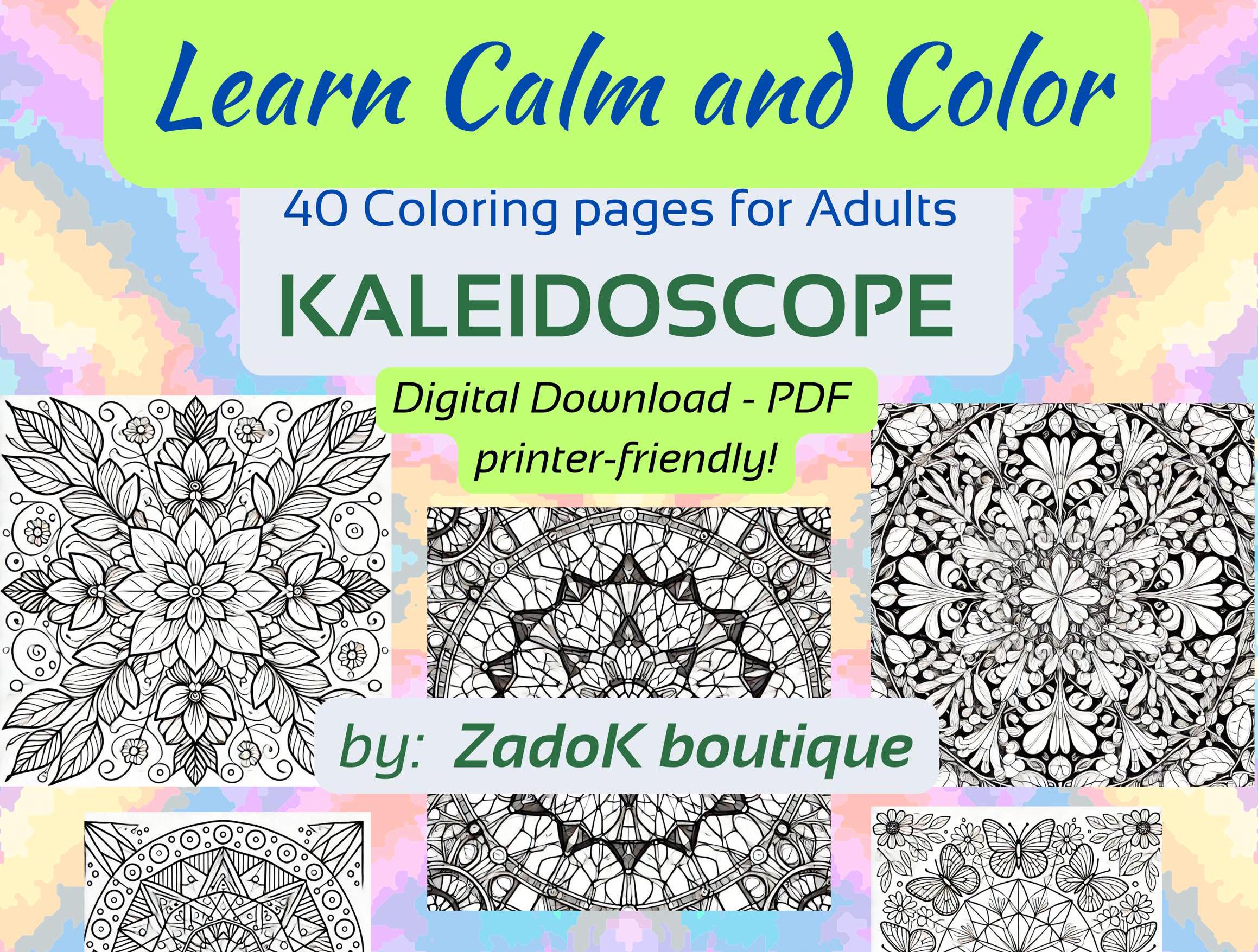 Kaleidoscope Coloring Pages for Adults: 40 Printable Designs (PDF Download)