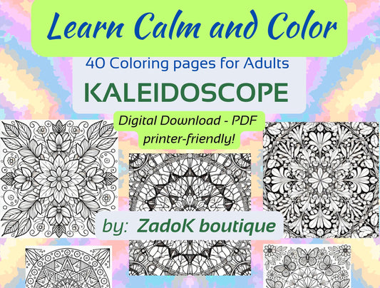 Kaleidoscope Coloring Pages for Adults: 40 Printable Designs (PDF Download)