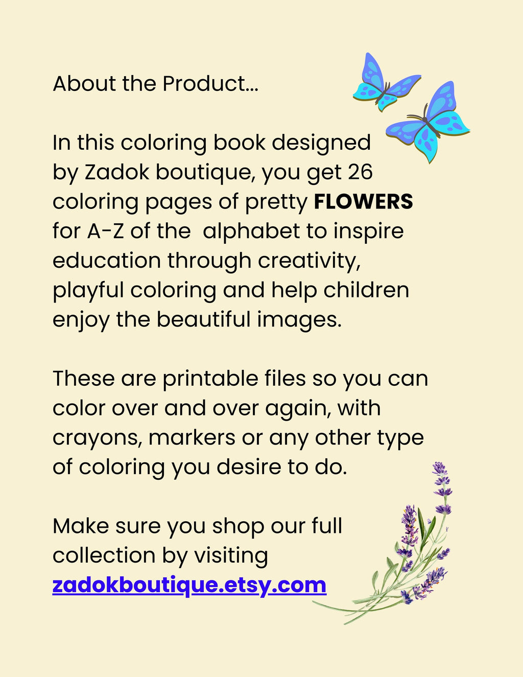 Flower Alphabet Coloring Pages A-Z: Homeschool Printable (PDF)