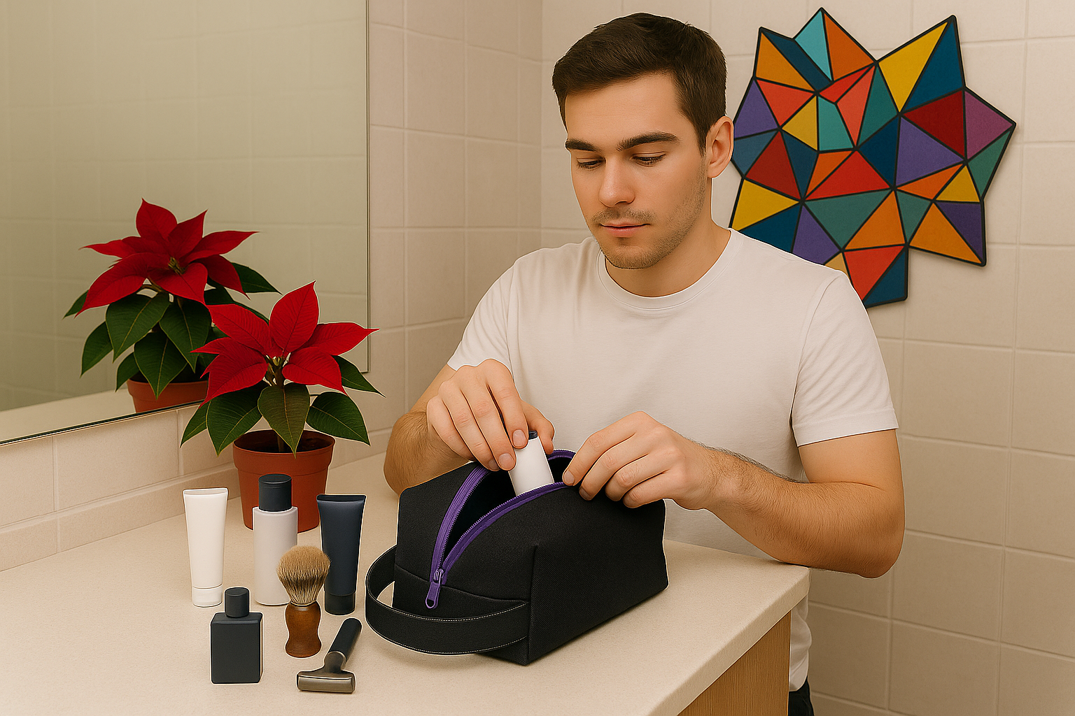 Black Denim Toiletry bag