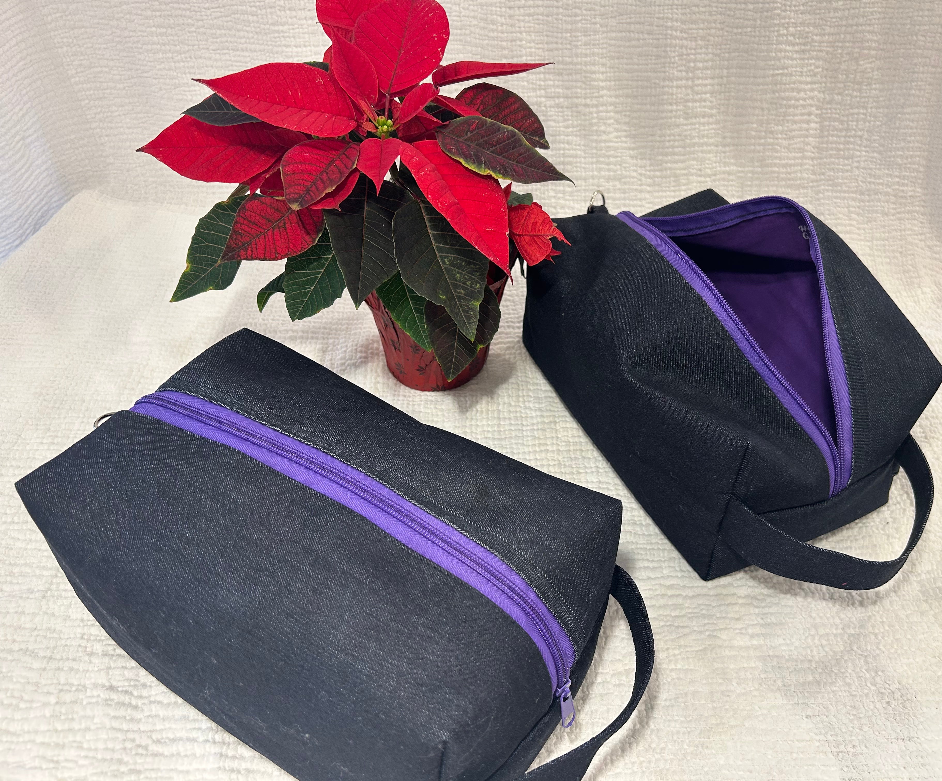 Black Denim Toiletry bag