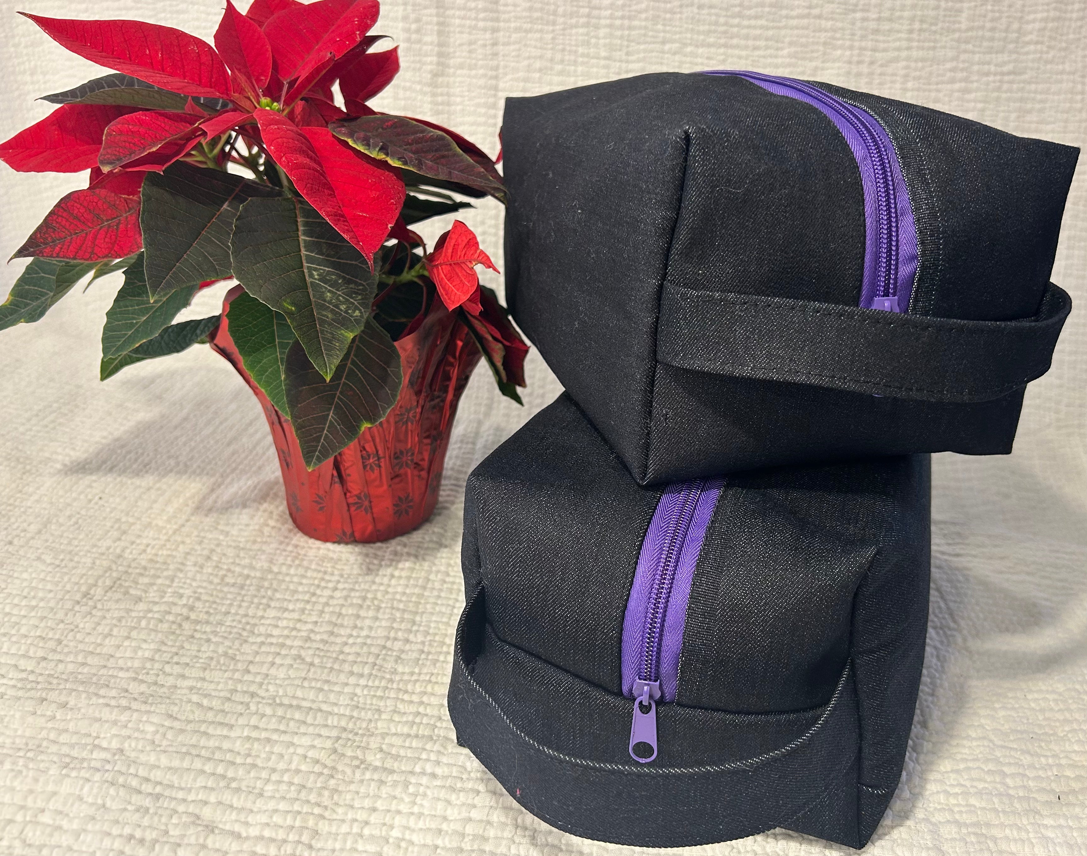 Black Denim Toiletry bag