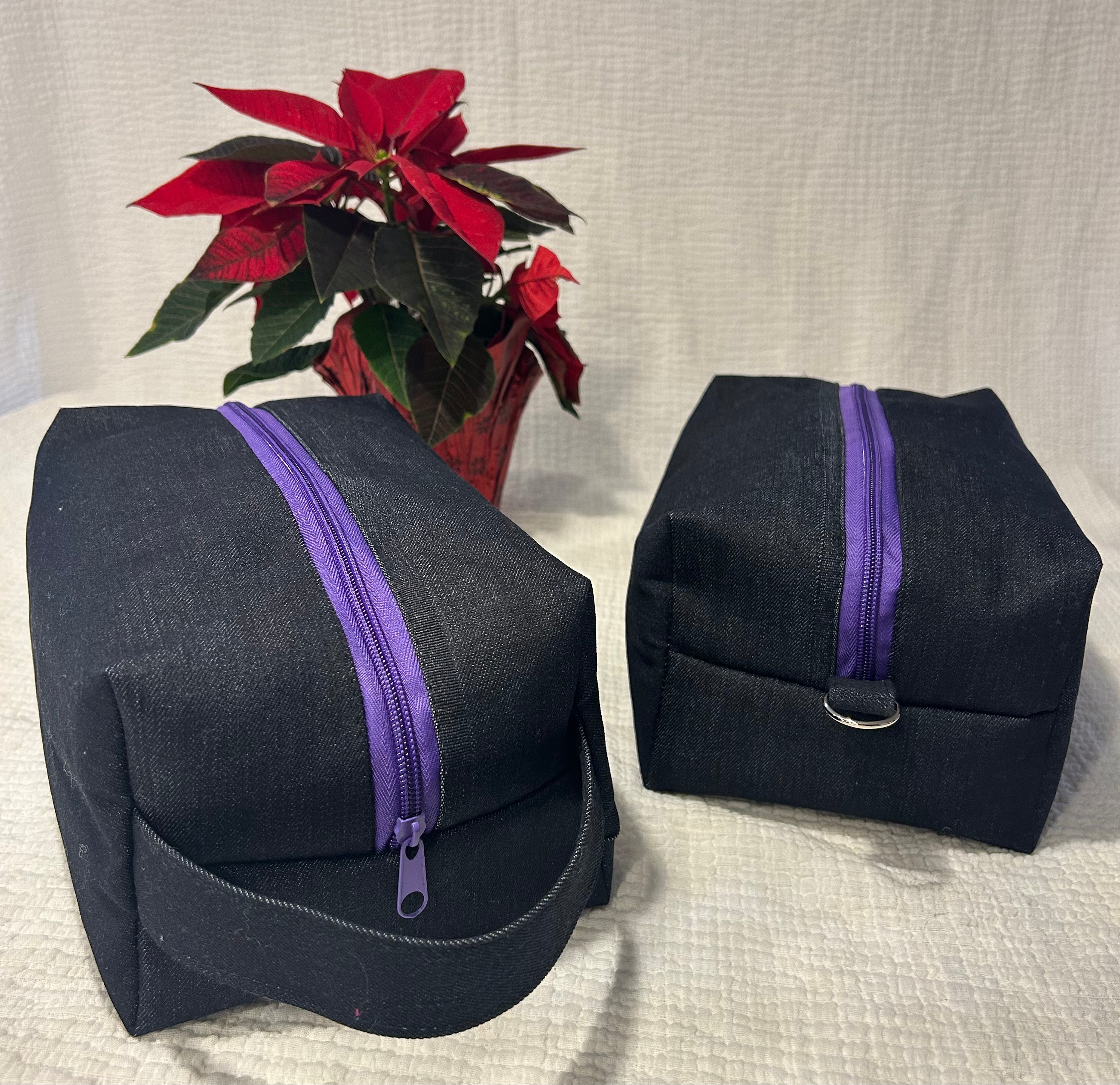 Black Denim Toiletry bag