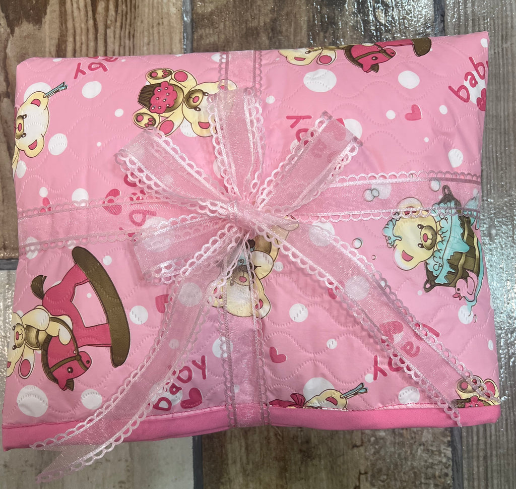 Baby Changing Mat-PINK Teddybear