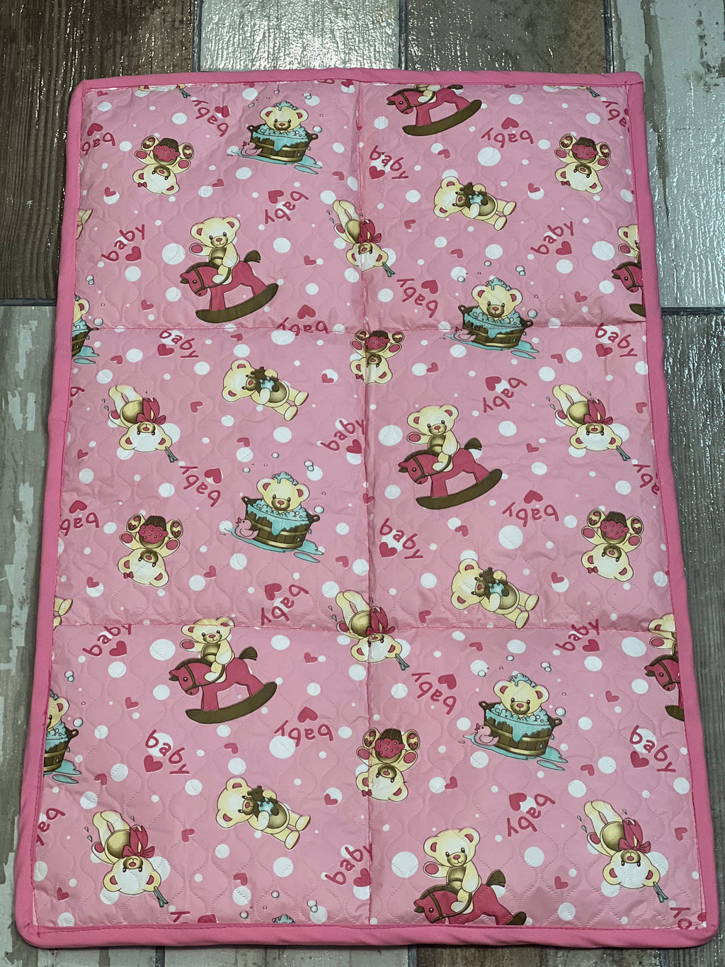 Baby Changing Mat-PINK Teddybear