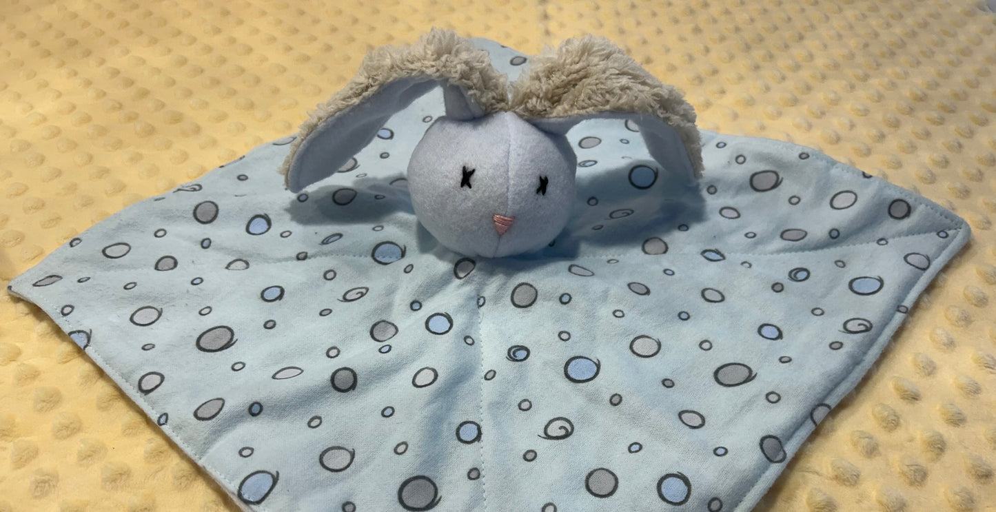 Bunny Lovey Comforter - Baby blanket - Blue or Pink