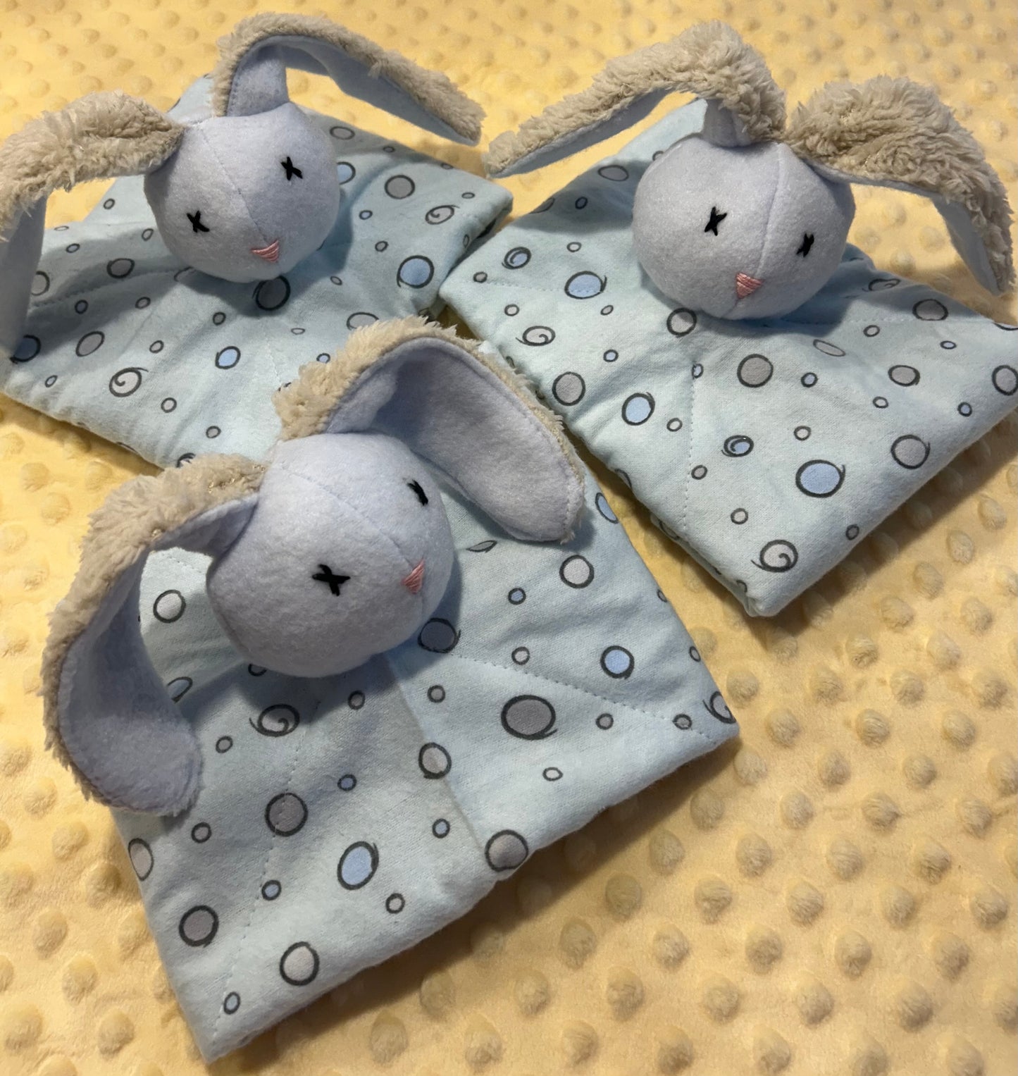 Bunny Lovey Comforter - Baby blanket - Blue or Pink