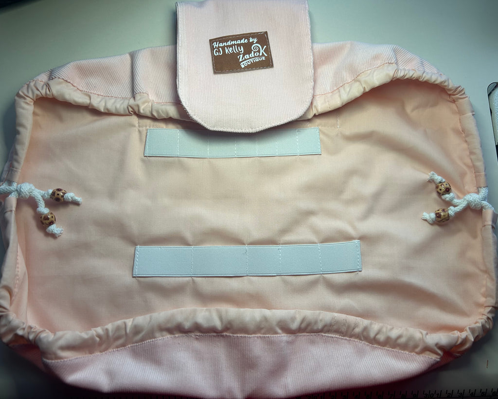 Drawstring Makeup Bag - Blush Corduroy