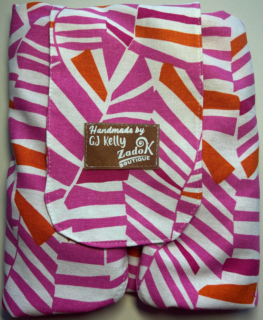 Drawstring Makeup Bag - Hot Pink geometric