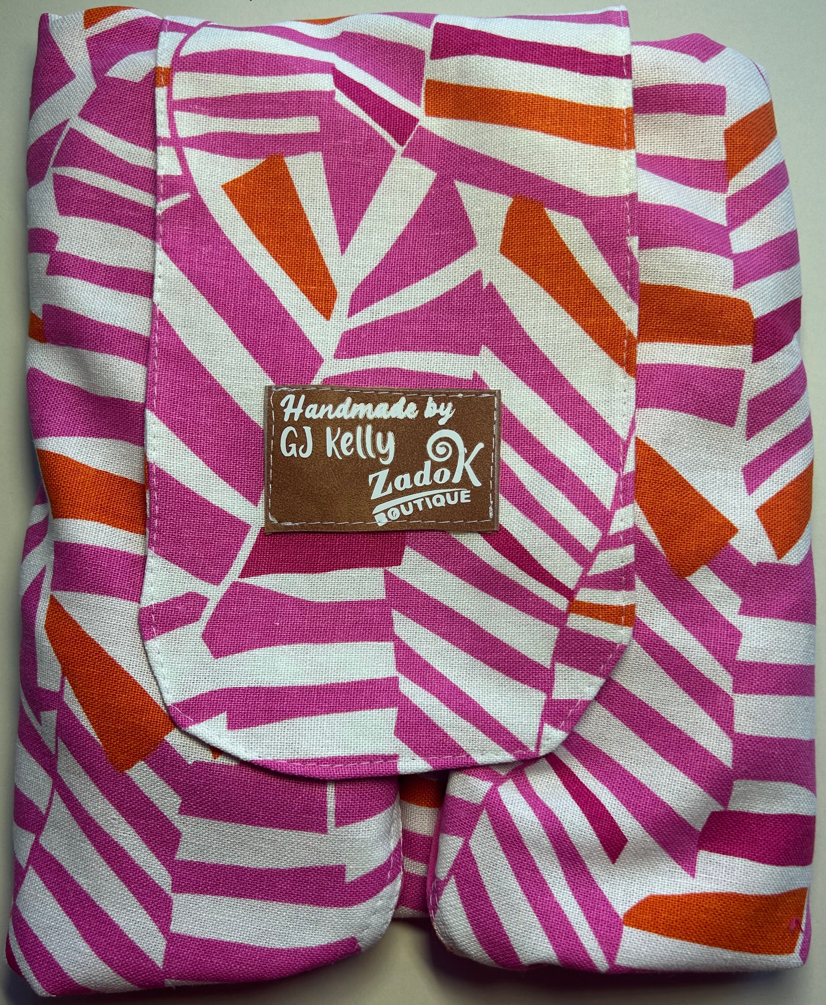 Drawstring Makeup Bag - Hot Pink geometric