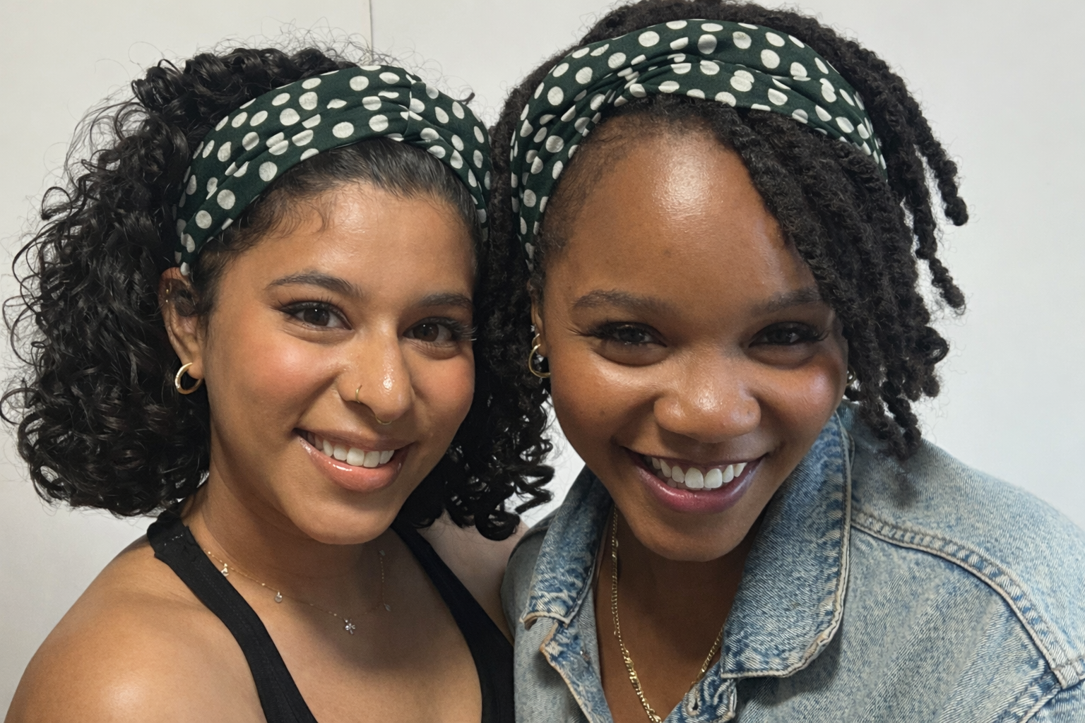 Knotted Headband: Dark Green Polka Dots