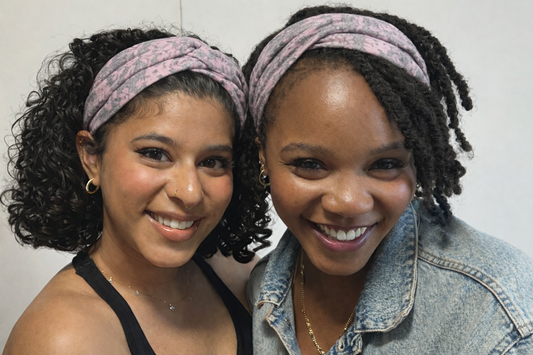 Knotted Headband-Pink & Grey