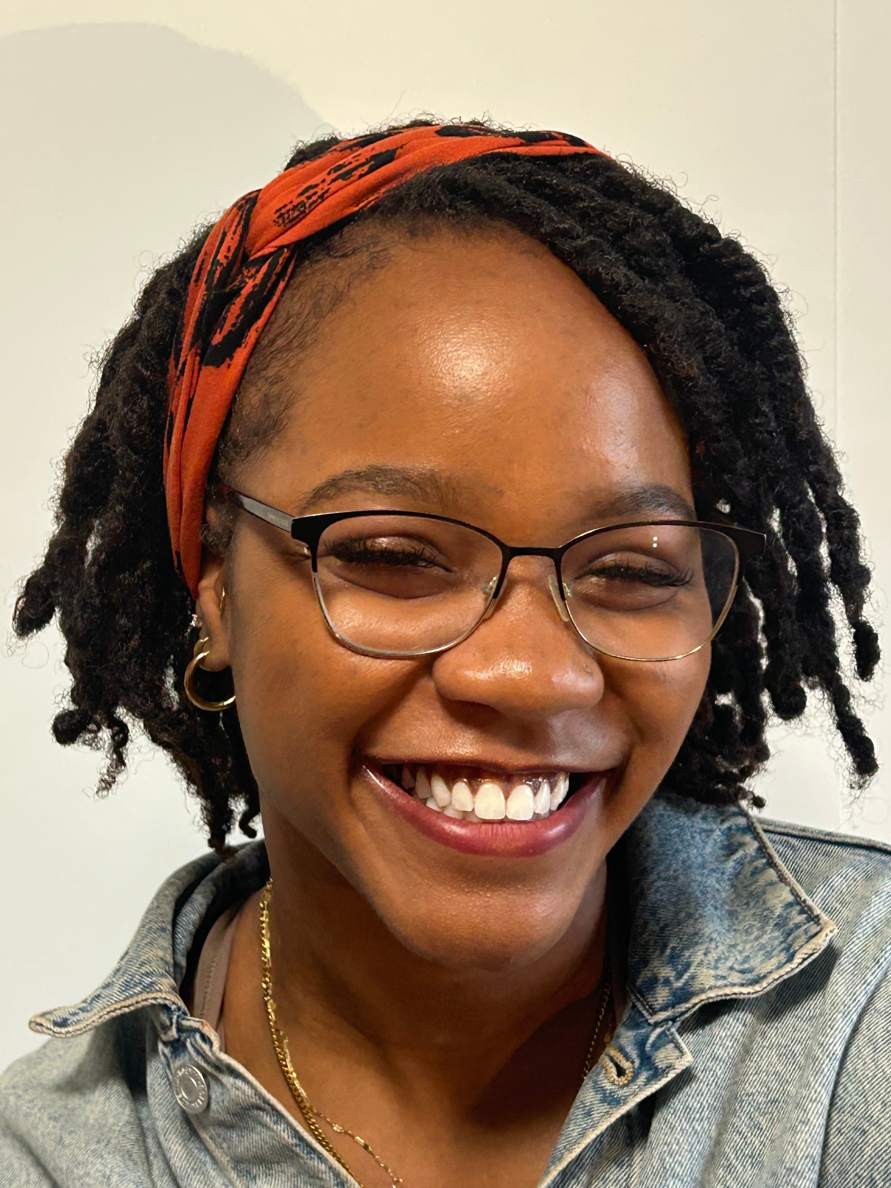 Knotted Headband-Orange Black Flecks