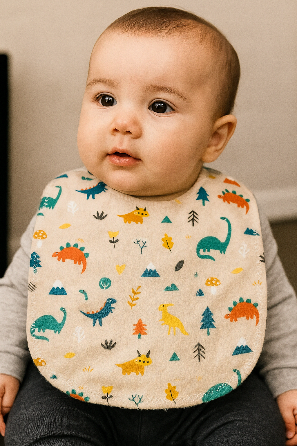 Baby Bib (0-3 Years) - Cotton Flannel (12.5x8.5 inch) - Handmade in Canada