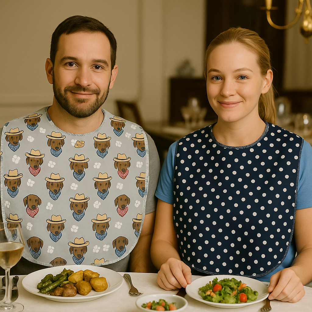 Adult Bib: Flannel & Terry Towel - Clothing Protector | Bib Protective Aprons