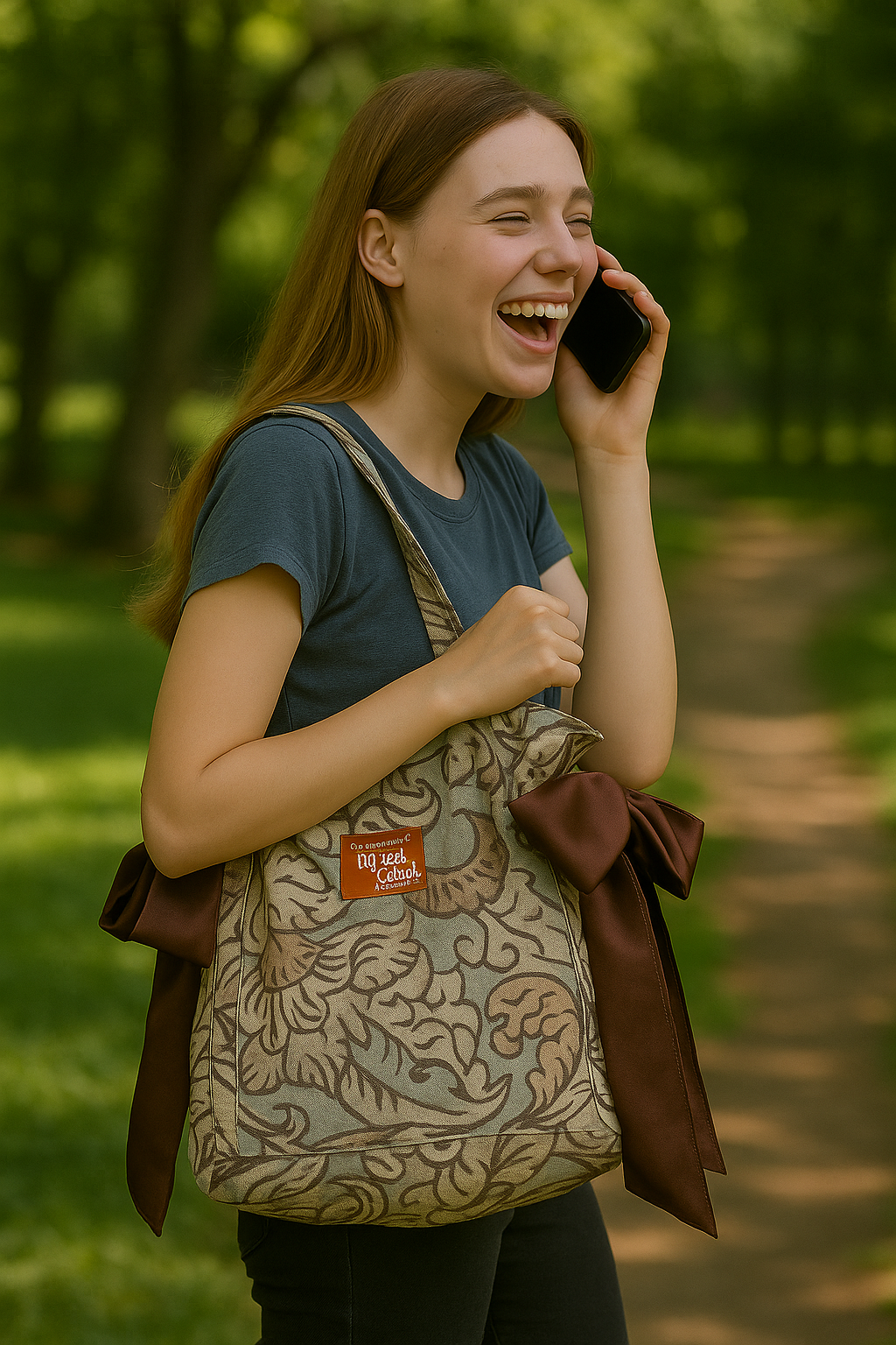 Drawstring Tote with Bows