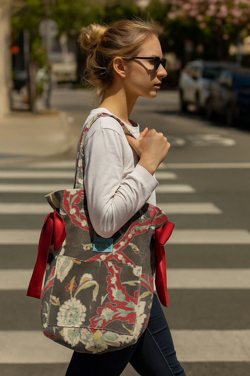 Drawstring Tote with Bows