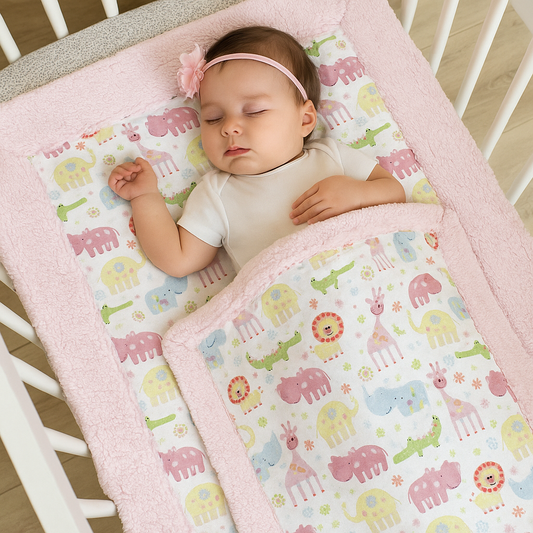 Animal Print Baby Blanket-Sherpa & Flannel
