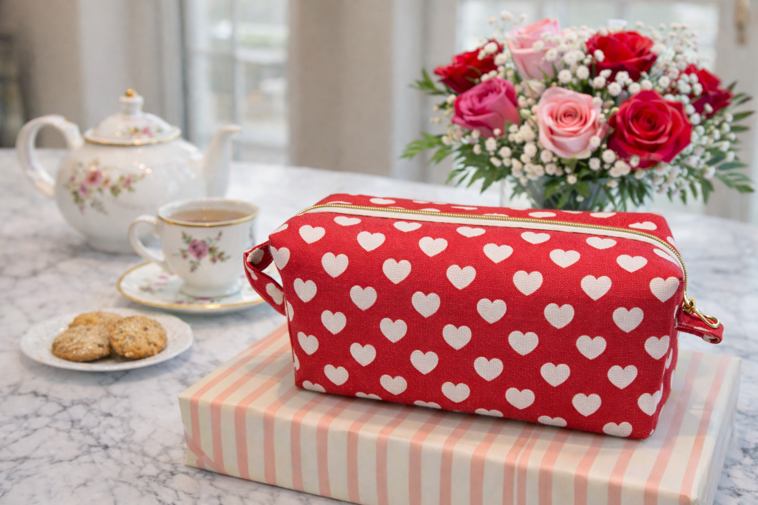 Valentine Boxy Makeup Bag – Medium