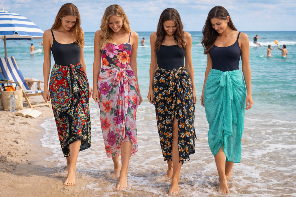 Floral Sarong Beach Wrap: Lightweight Swimsuit Cover-Up