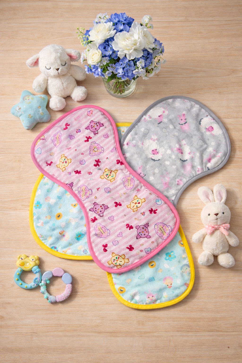 Baby Burp Cloth - Contoured with bias