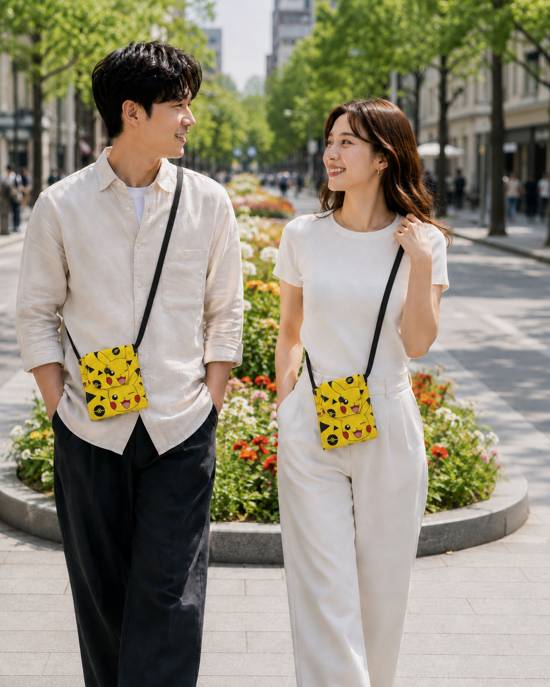 Pikachu Pokemon Crossbody bag with 7 pockets