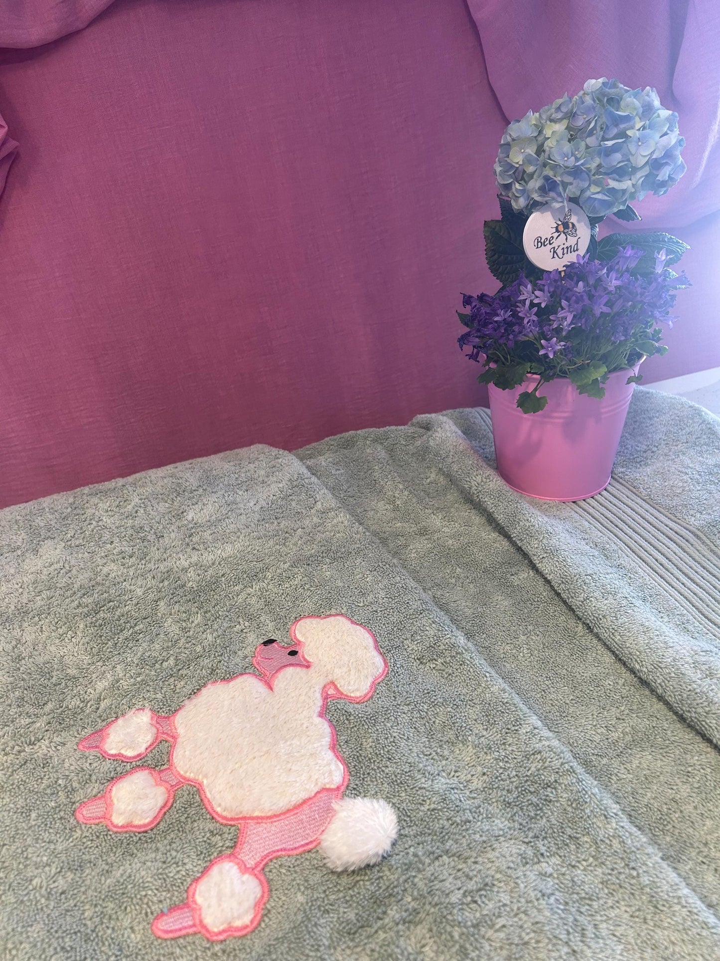 Poodle Baby Bath Towel: Soft Cotton, Quick Dry, Teal (30x56 in)