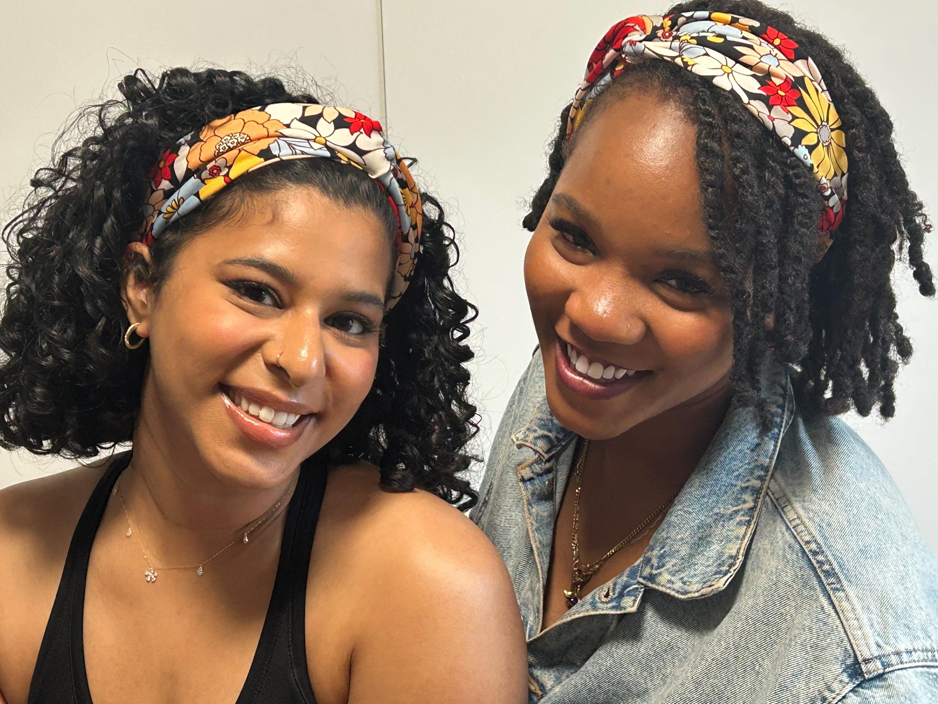 Knotted Turban Headband: Floral Multicolored - Wide Headband for Yoga & Everyday