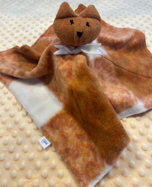 Foxy Lovey Blanket: Soft Plush Baby Comforter - Handmade in Canada