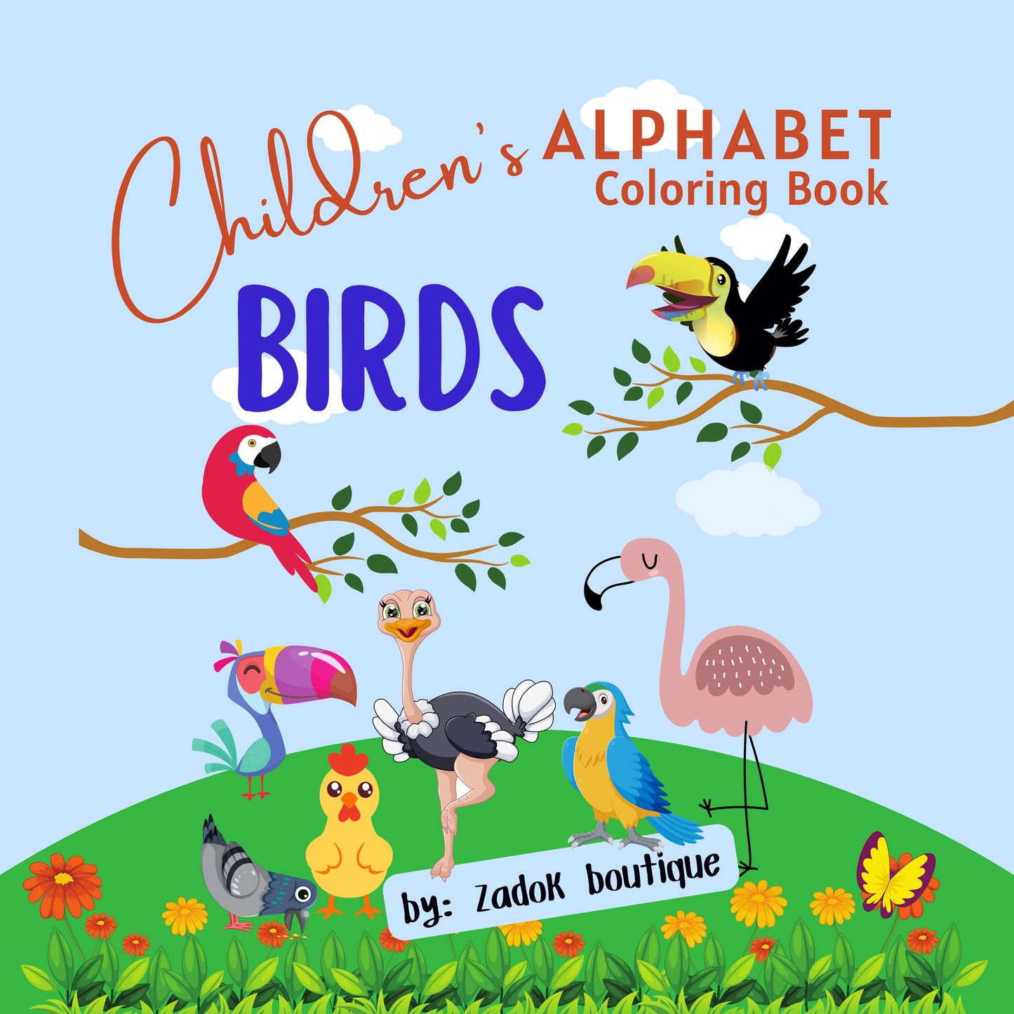 Birds A-Z Coloring Pages for Children: Homeschool Education (PDF Download)