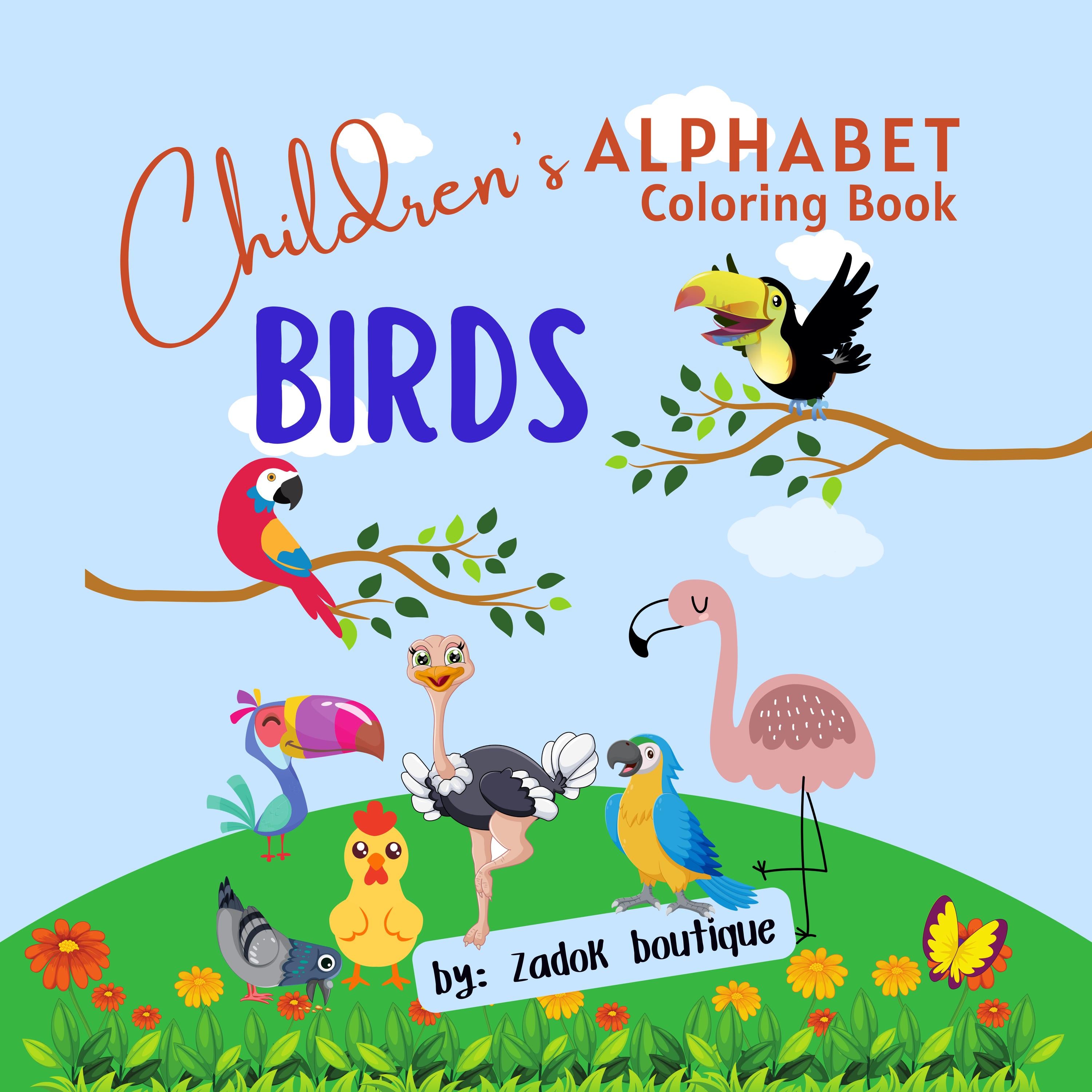 Birds A-Z Coloring Pages for Children: Homeschool Education (PDF Download)