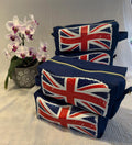 Blue Denim Boxy Toiletry Bag - Distressed Union Jack