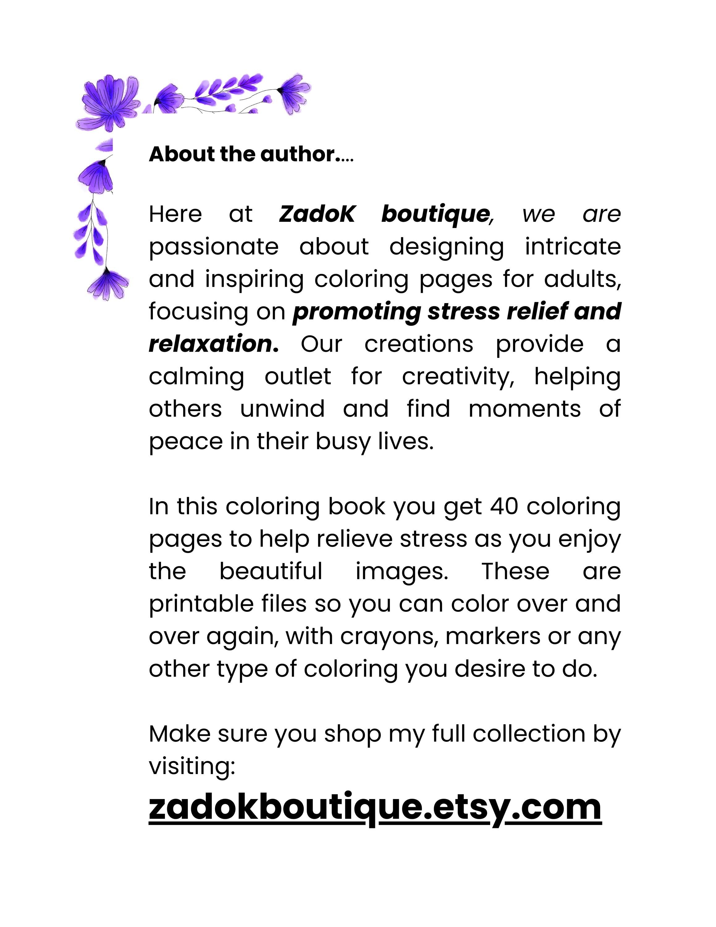 Floral Coloring Pages for Adults: Stress Relief Art Therapy (PDF Download)