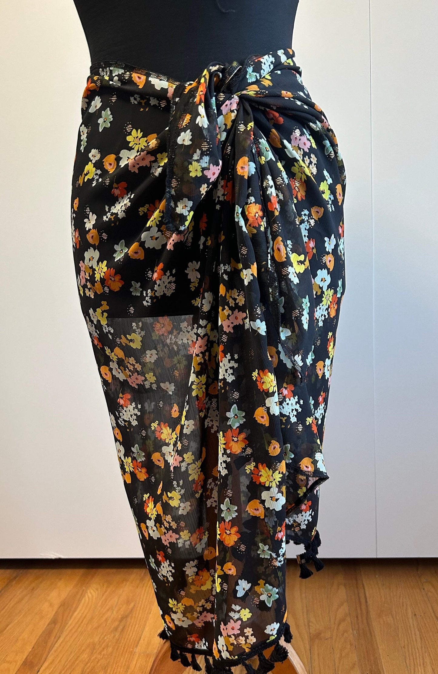 Floral Sarong Beach Wrap: Lightweight Swimsuit Cover-Up