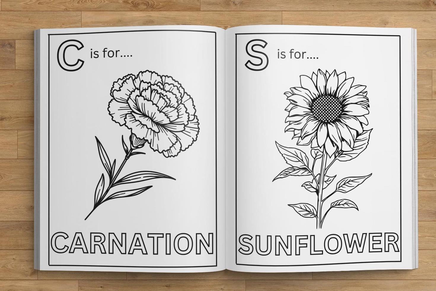 Flower Alphabet Coloring Pages A-Z: Homeschool Printable (PDF)