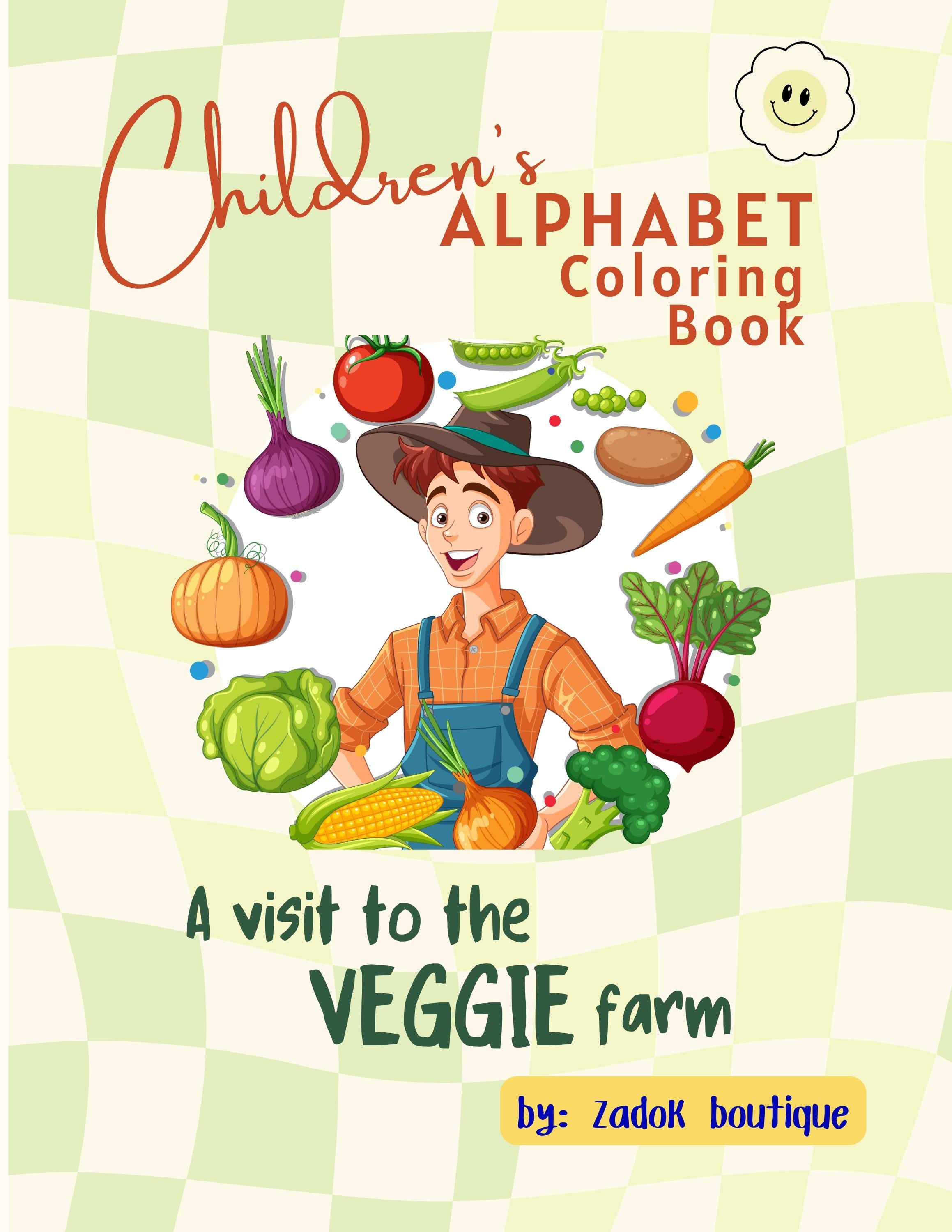 Vegetable Alphabet Coloring Pages for Kids: Homeschool Education (PDF Download)