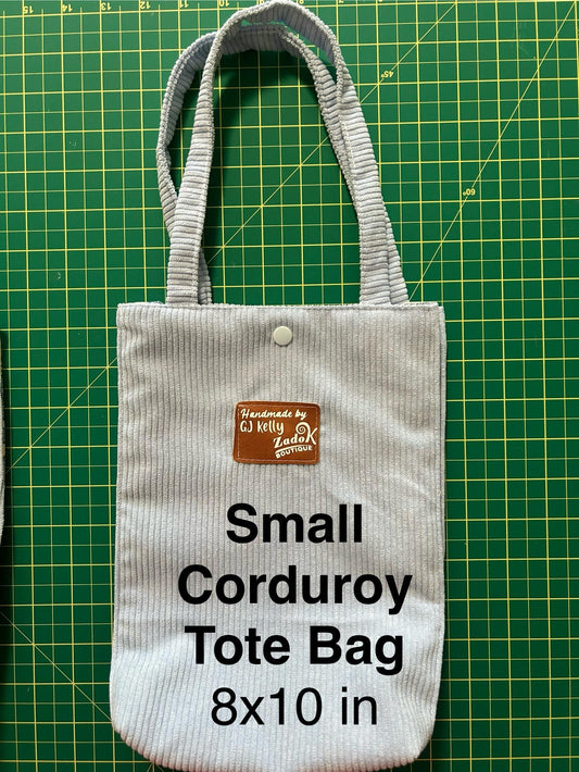 Corduroy Tote Bag: Small Everyday Shoulder Bag - Handmade in Canada