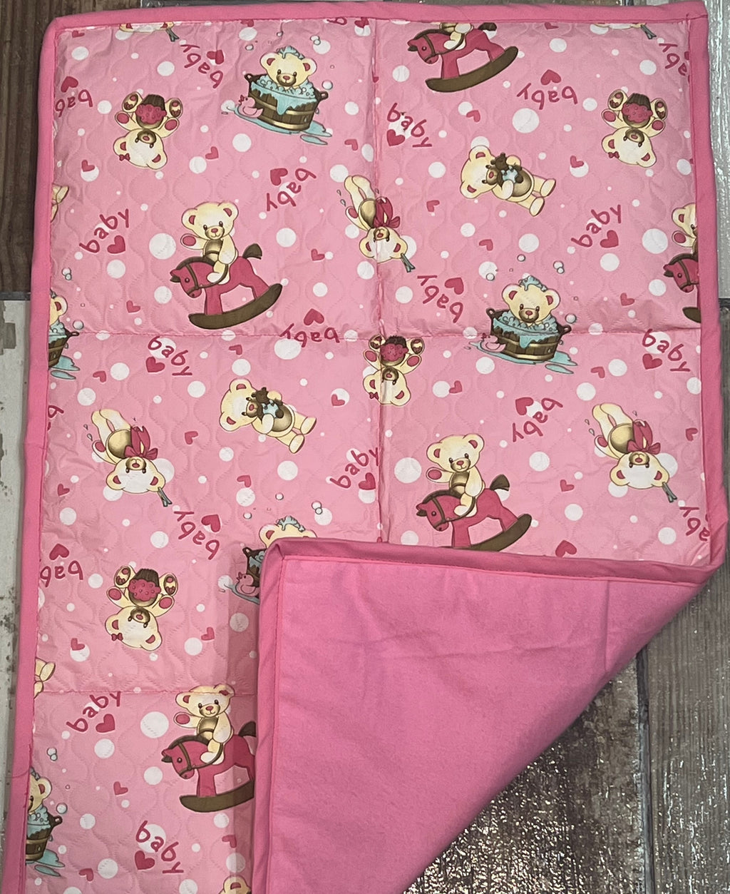 Baby Changing Mat-PINK Teddybear