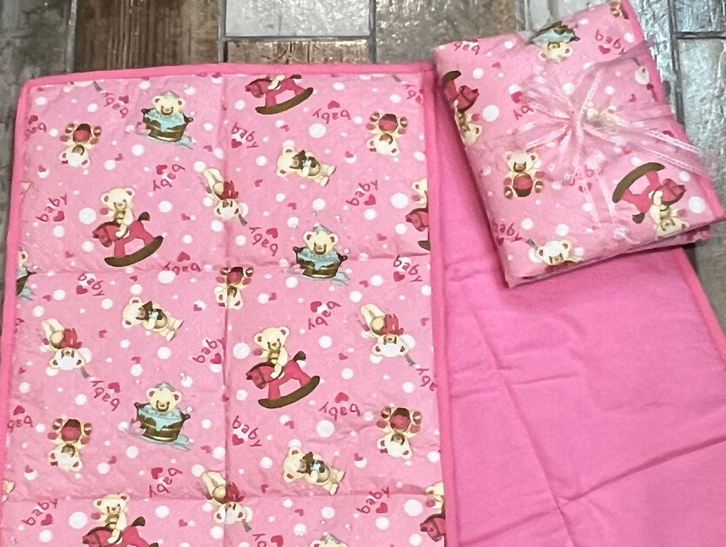 Baby Changing Mat-PINK Teddybear