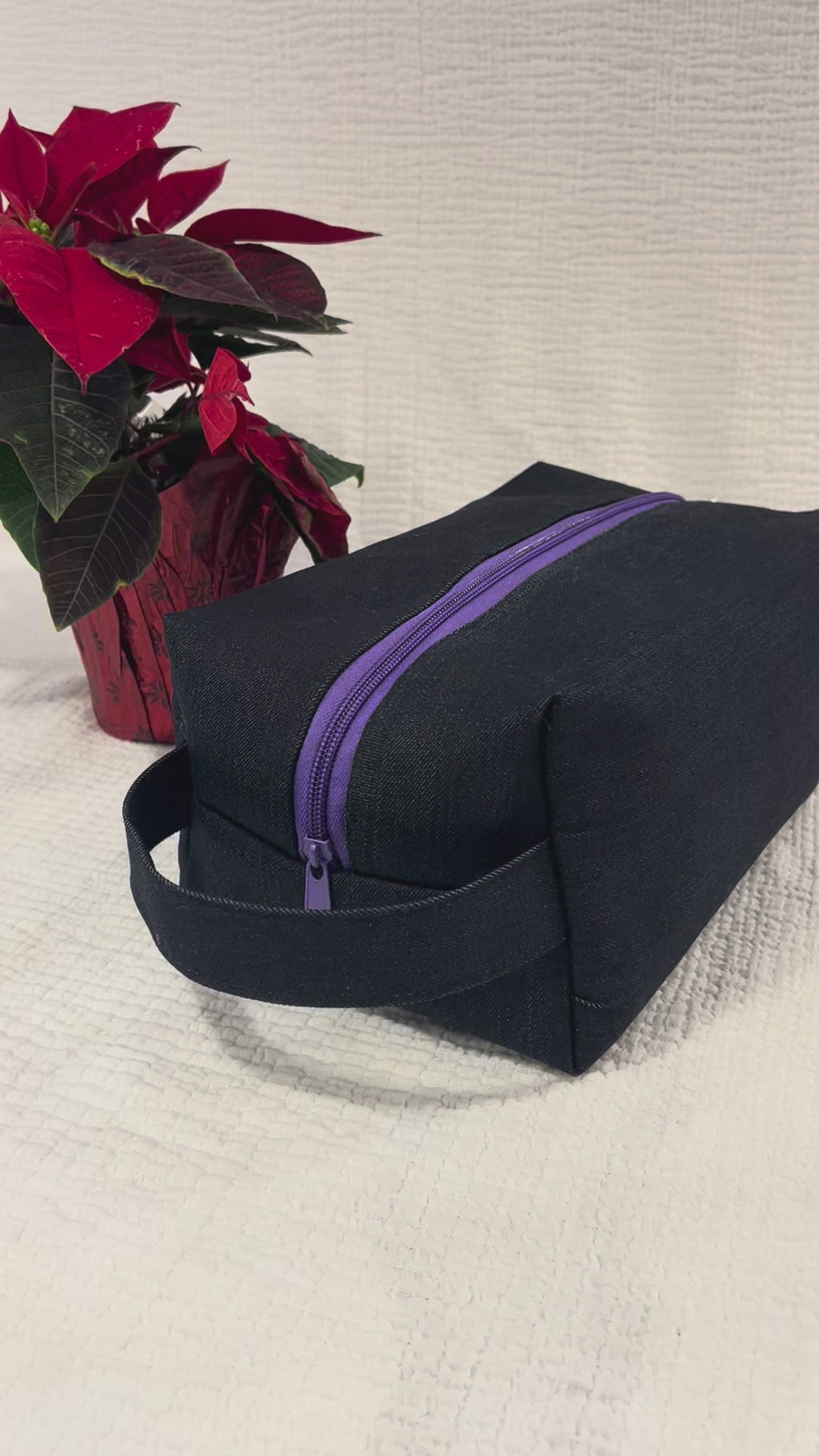 Black Denim Toiletry bag